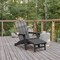 Flash Furniture Gray Adirondack Chair with Ottoman and Cupholder LE-HMP-1044-110-GY-GG - alternate 1